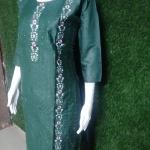 Women Kurta Embroidery Work With Pant And Matching Dupatta