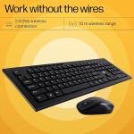 HP USB Wireless Spill Resistance Keyboard and Mouse Set with 10m Working Range 2.4G Wireless Technology / 3 Years Warranty (4SC12PA), Black