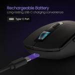 Portronics Toad One Bluetooth Mouse with 2.4 GHz & BT 5.3 Dual Wireless, 6 Buttons, Rechargeable, RGB Lights, Connect 3 Devices, Ergonomic Design for Laptop, Smartphone, Tablet (Black)