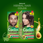 Corlin Herbal Permanent Hair Color Cream, Dark Brown C4 (100g x 2pcs)