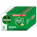 Dettol Original Germ Protection Bathing Soap Bar (750gm) | Kills 99.99% germs, 150 - Pack of 5 (packaging may vary)
